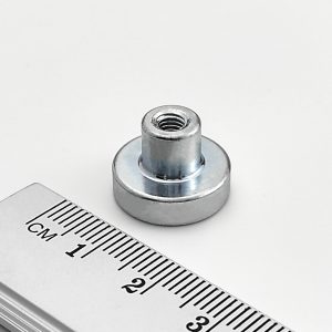 Pot magnet with internal thread socket, 16×4.5 mm - N42