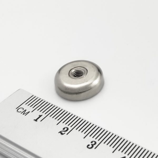 Pot magnet with internal thread through entire magnet, 16×5 mm, M3 - Image 2