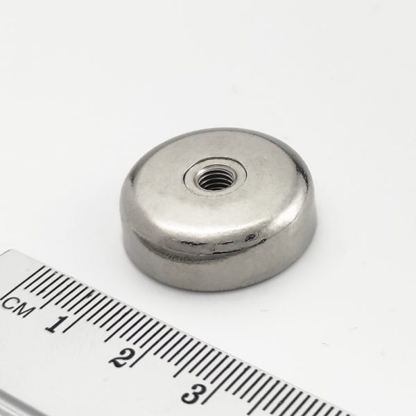Pot magnet with internal thread through entire magnet, 25×8 mm - Image 2
