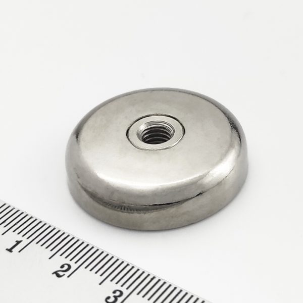 Pot magnet with internal thread through entire magnet, 32×8 mm - Image 2