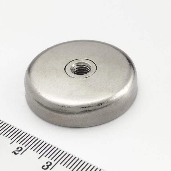 Pot magnet with internal thread through entire magnet, 36×8 mm - Image 2