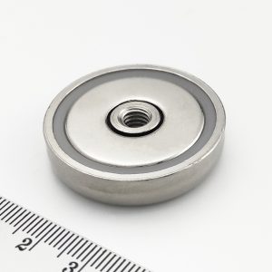 Pot magnet with internal thread through entire magnet, 36×8 mm