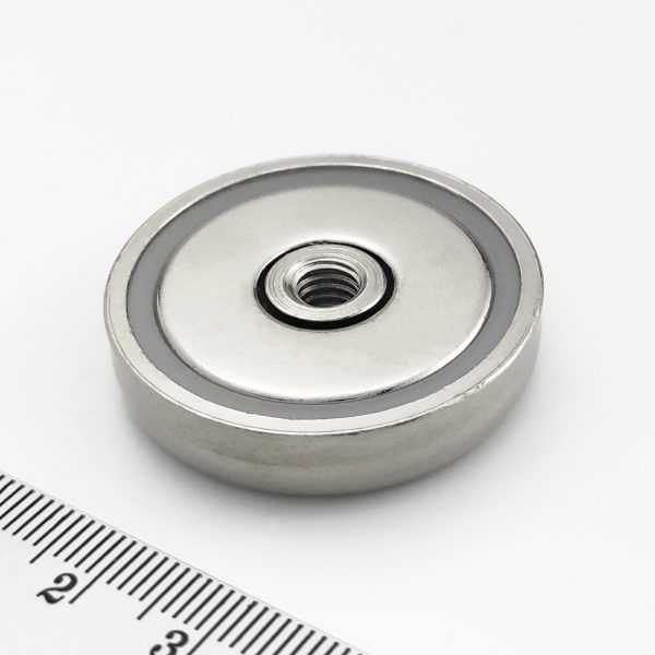 Pot magnet with internal thread through entire magnet, 36×8 mm