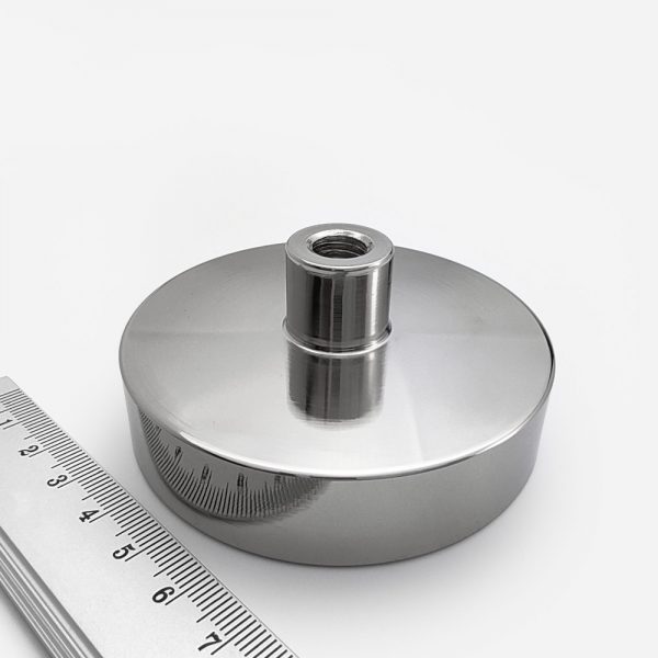 Pot magnet with internal thread socket, 75x18 mm