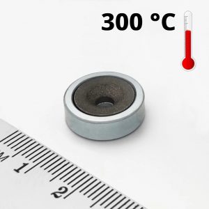 Pot magnet with screw hole, 16x6 mm (SmCo)