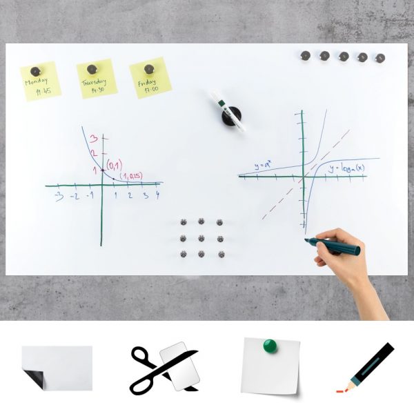 self-adhesive ferrous sheet, white - magnetic board - school