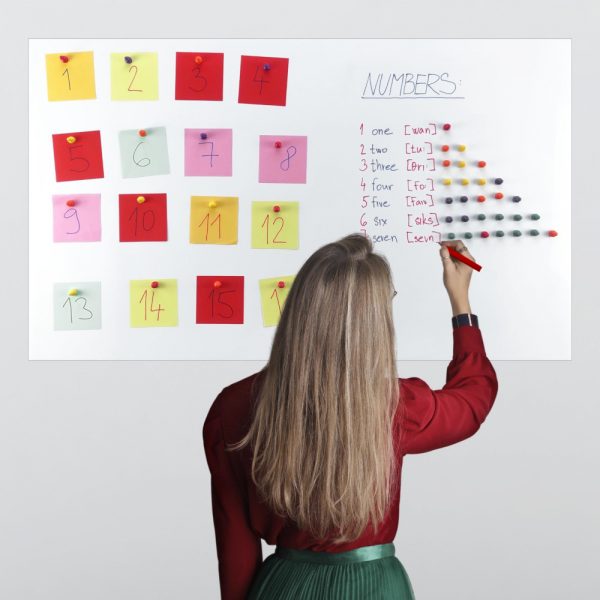 self-adhesive ferrous sheet, white - magnetic board - school