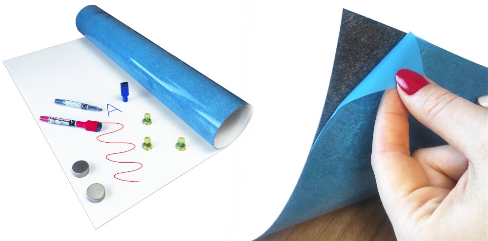 self-adhesive ferrous sheet, white - magnetic board