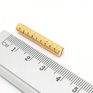 Neodymium magnet, disc, 5x3 mm, gold-plated - N35 marked
