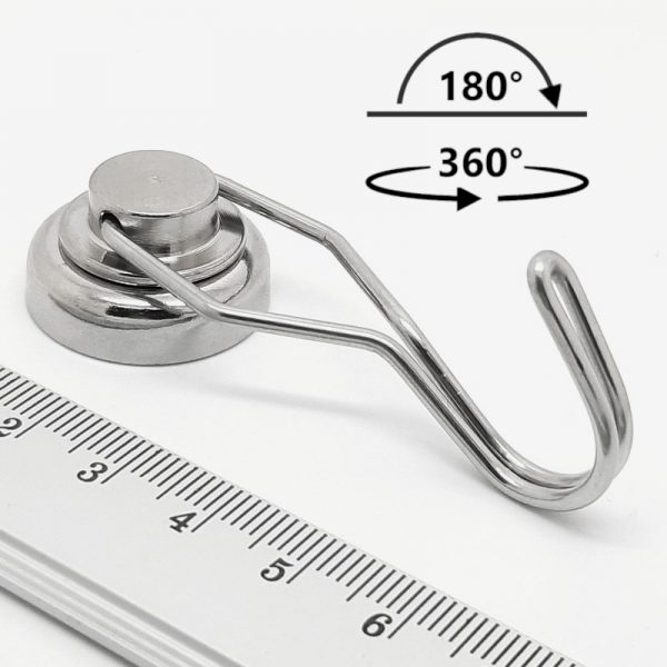 Rotating magnetic hook, Ø 25 mm