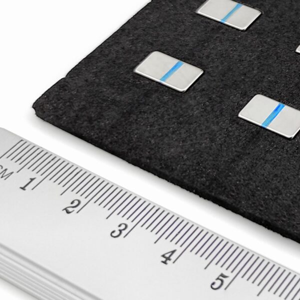 Neodymium magnet, block, 12x6.2x3 mm, self-adhesive