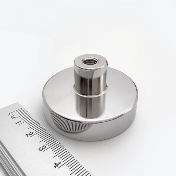 Magnetic mount - pot magnet with internal thread socket, 48x12 mm
