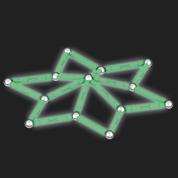 Magnetic building set Geomag Glow recycled, 42 parts