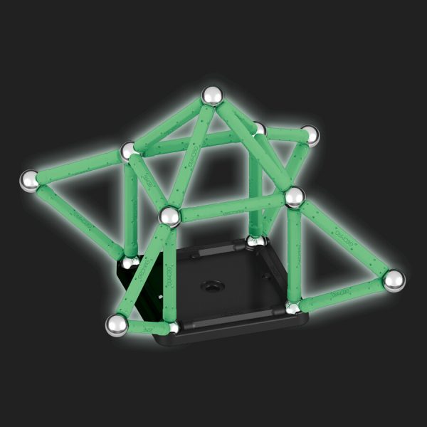 Magnetic building set Geomag Glow recycled, 42 parts