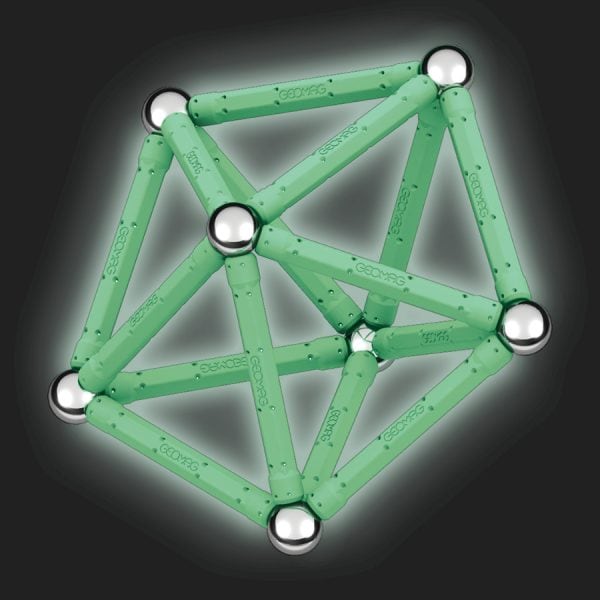 Magnetic building set Geomag Glow recycled, 60 parts