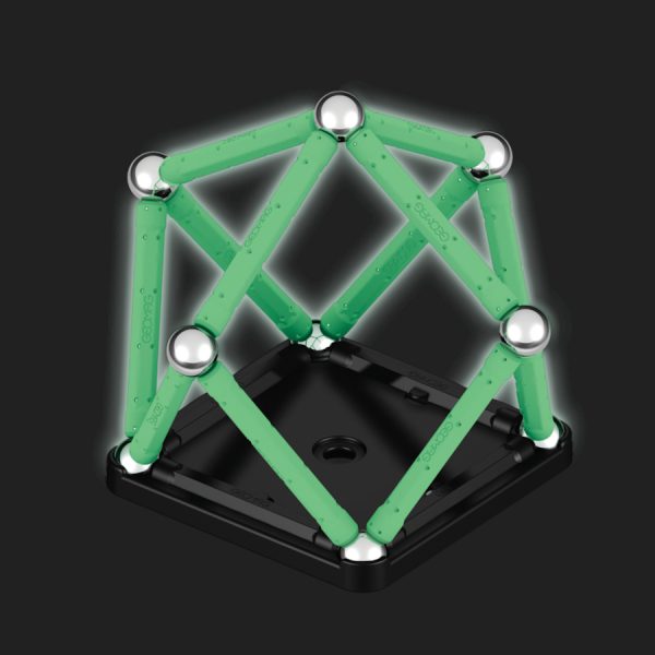 Magnetic building set Geomag Glow recycled, 25 parts