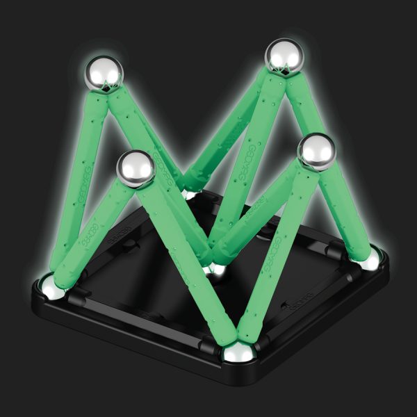 Magnetic building set Geomag Glow recycled, 25 parts