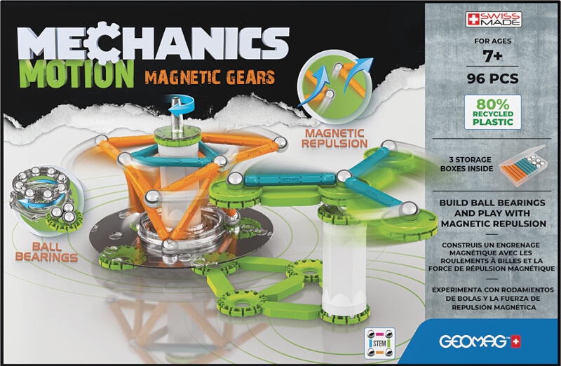 Magnetic building set Geomag Mechanics Motion, 96 parts