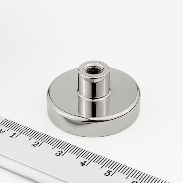 Pot magnet with internal thread socket, 36x8 mm