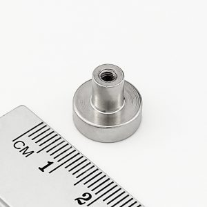 Pot magnet with internal thread socket, 13x4 mm