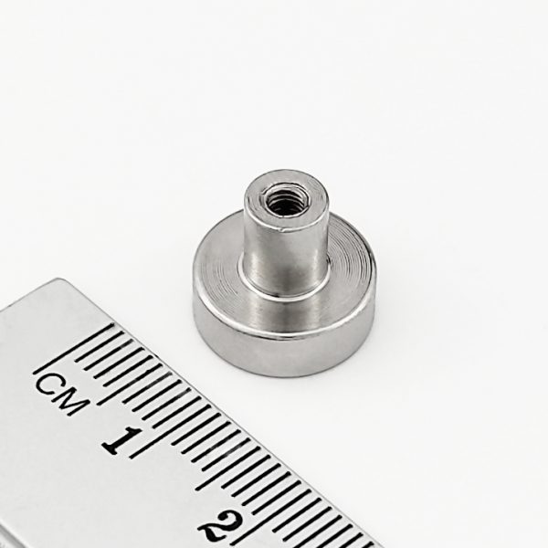 Pot magnet with internal thread socket, 13x4 mm