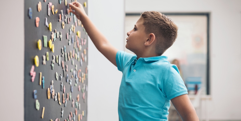 magnetic letters on the magnetic wall