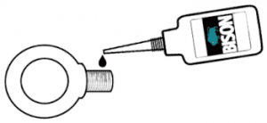 securing the eyebolt/thread with adhesive