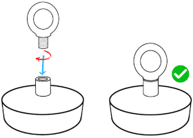 tightening of the eyebolt/thread