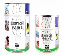 Sketchpaint-writable wall paint, white gloss, various packages