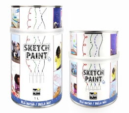 Sketchpaint-writable wall paint, white matte, various packaging