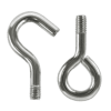 Threaded screw hooks and eyes