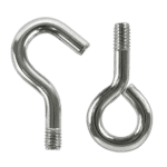 Hooks and threaded screw eyes