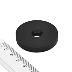 Pot magnet with screw hole, rubber coated
