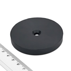 Pot magnet with screw hole, rubber coated