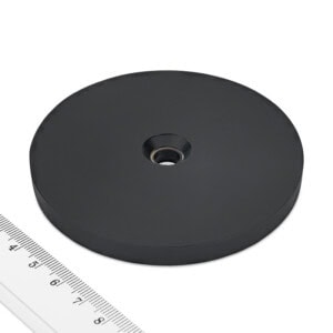 Pot magnet with screw hole, rubber coated