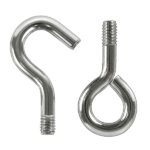Hooks and threaded screw eyes
