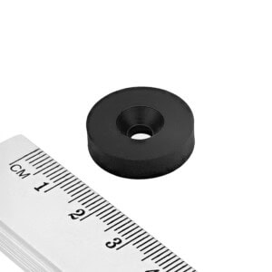 rubber-coated magnet with hole for screw