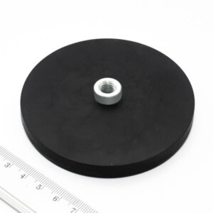 rubber-coated magnet with protruding internal thread