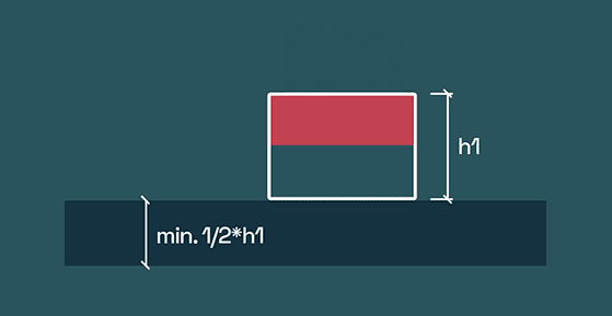 steel surface at least 1/2 of the magnet height