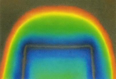 magnetic strength of a magnet shown in colours