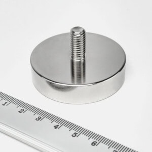 Pot magnet with external thread