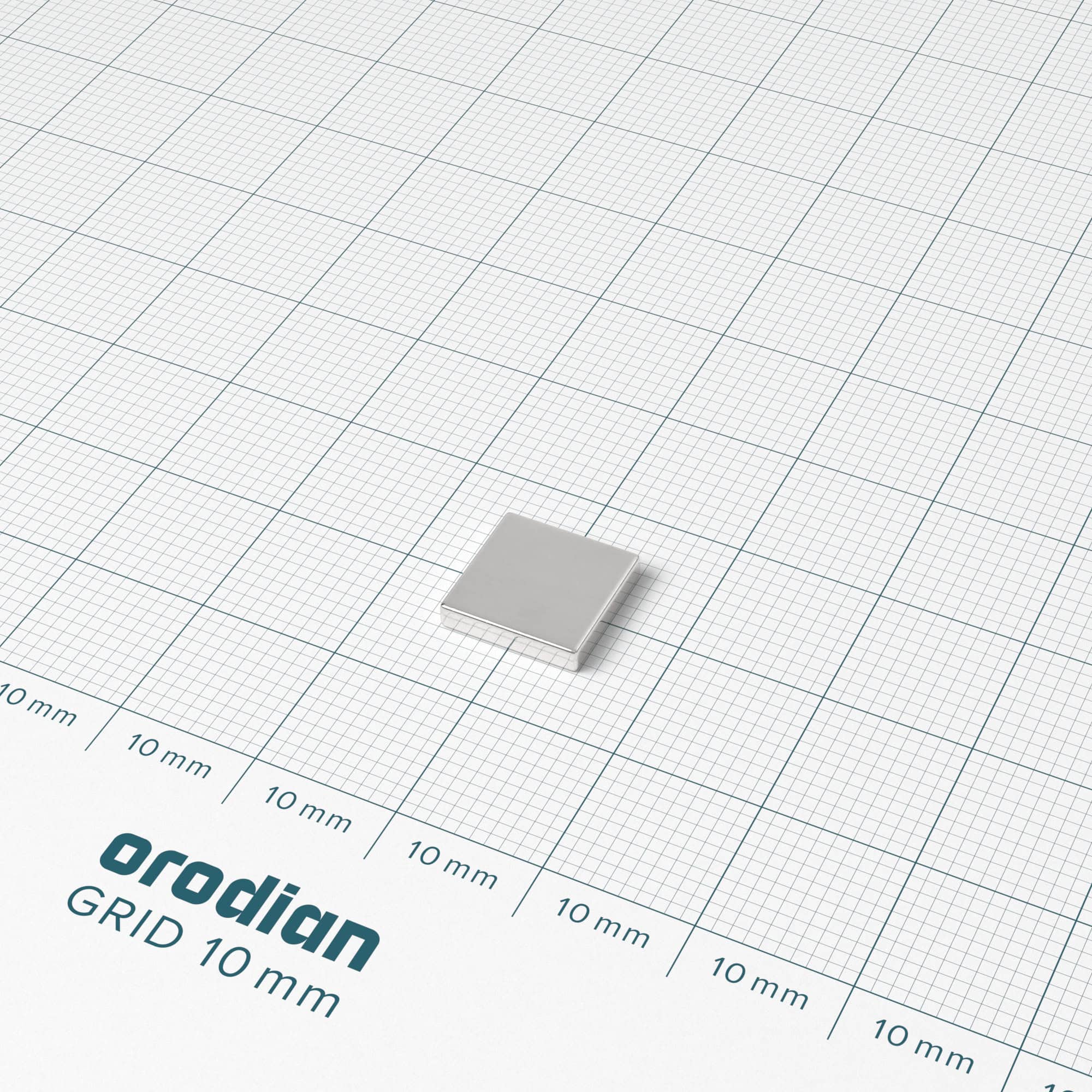 Neodymium magnet, block, 10×10×2 mm - N38 - Image 2