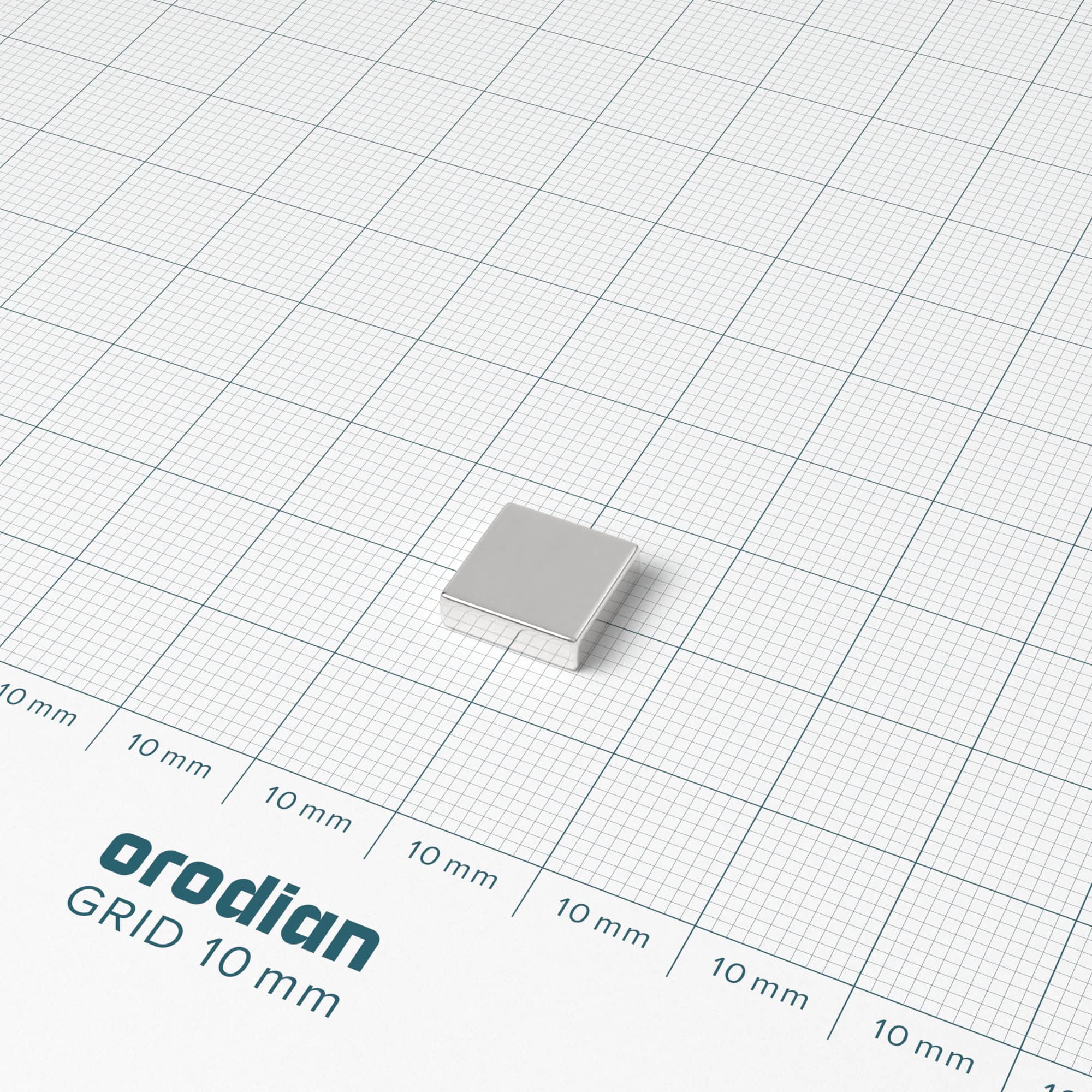 Neodymium magnet, block, 10×10×3 mm - N38 - Image 2