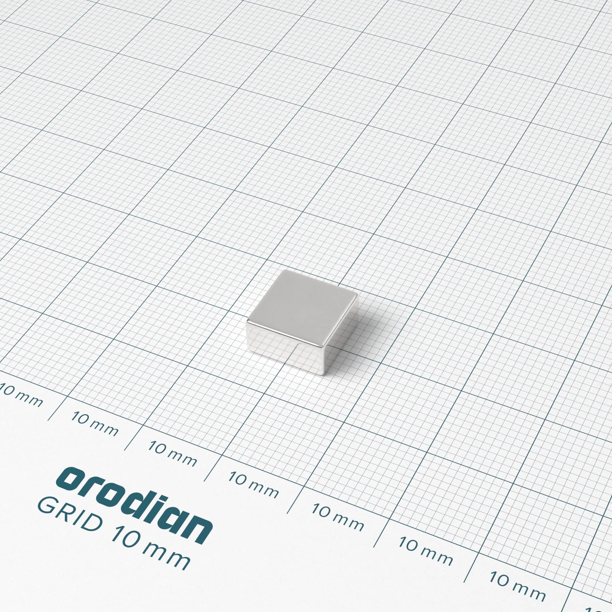 Neodymium magnet, block, 10×10×5 mm - N42 - Image 2