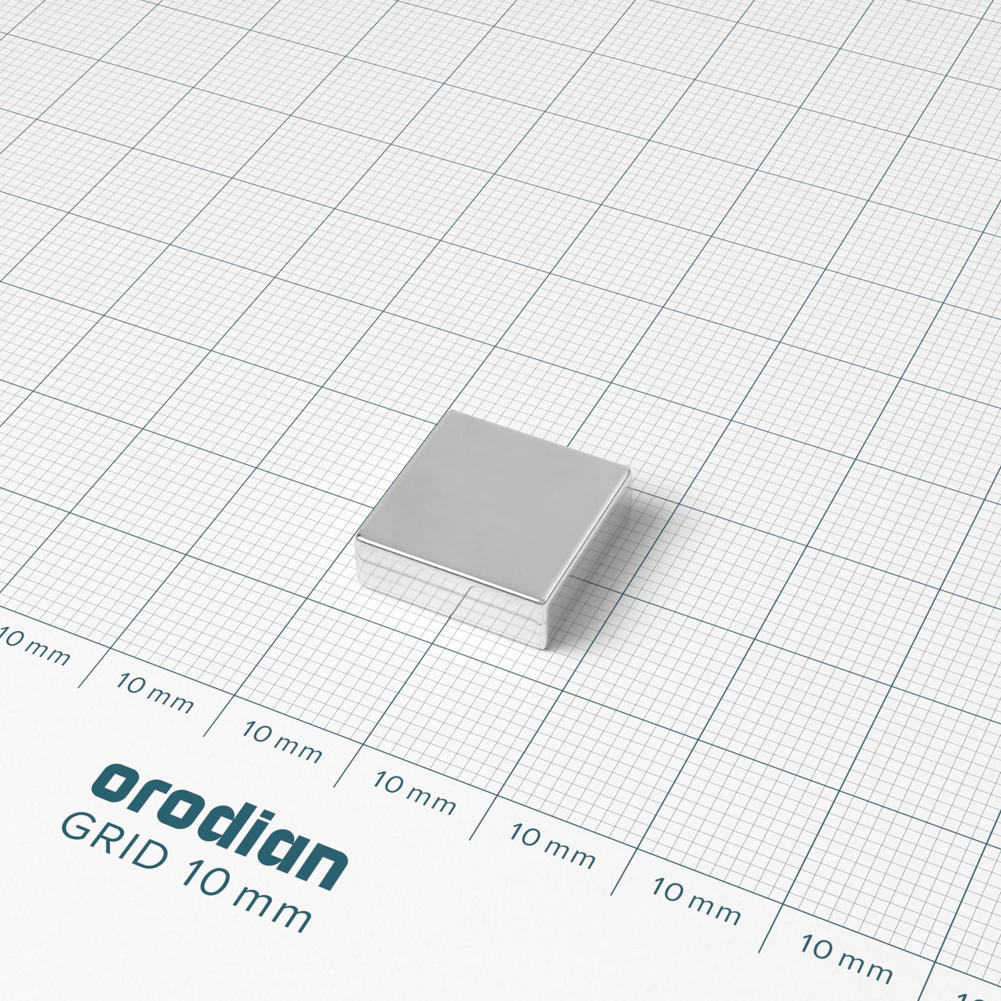 Neodymium magnet, block, 15×15×5 mm - N38 - Image 2