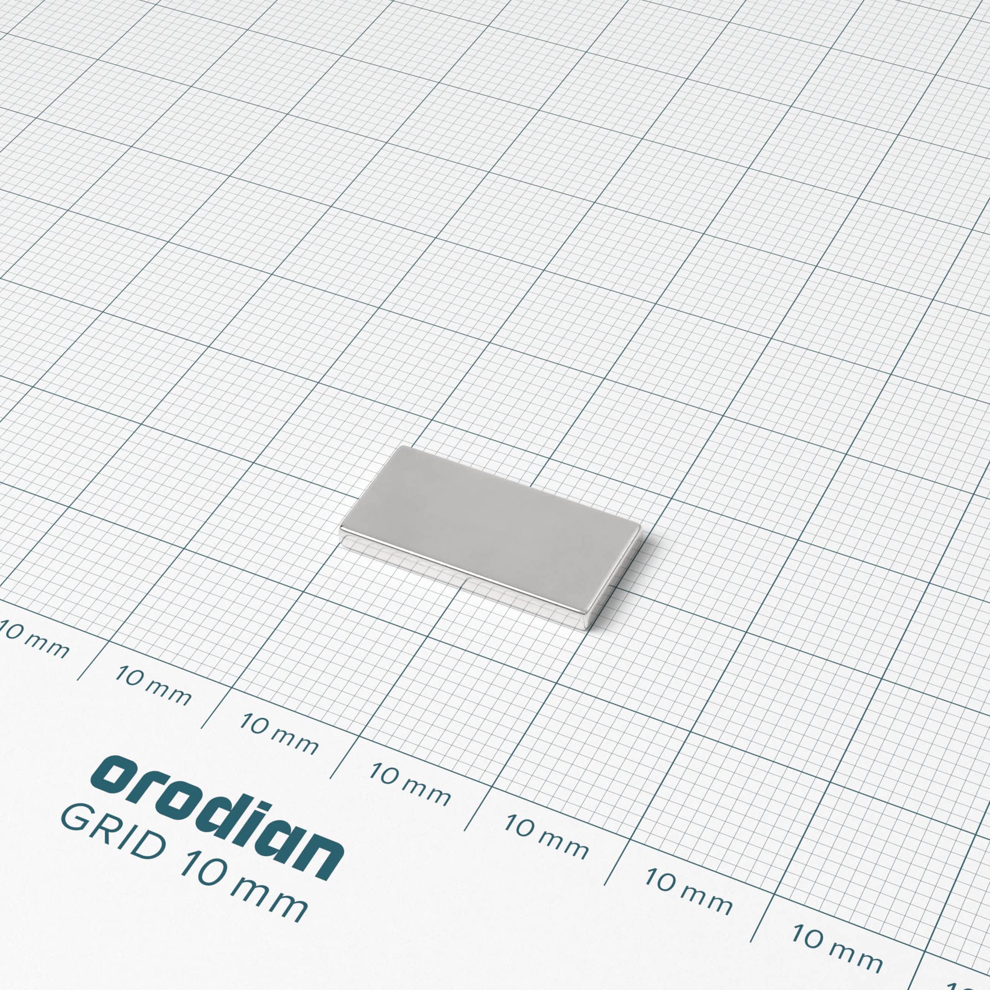 Neodymium magnet, block, 20×10×2 mm - N38 - Image 2