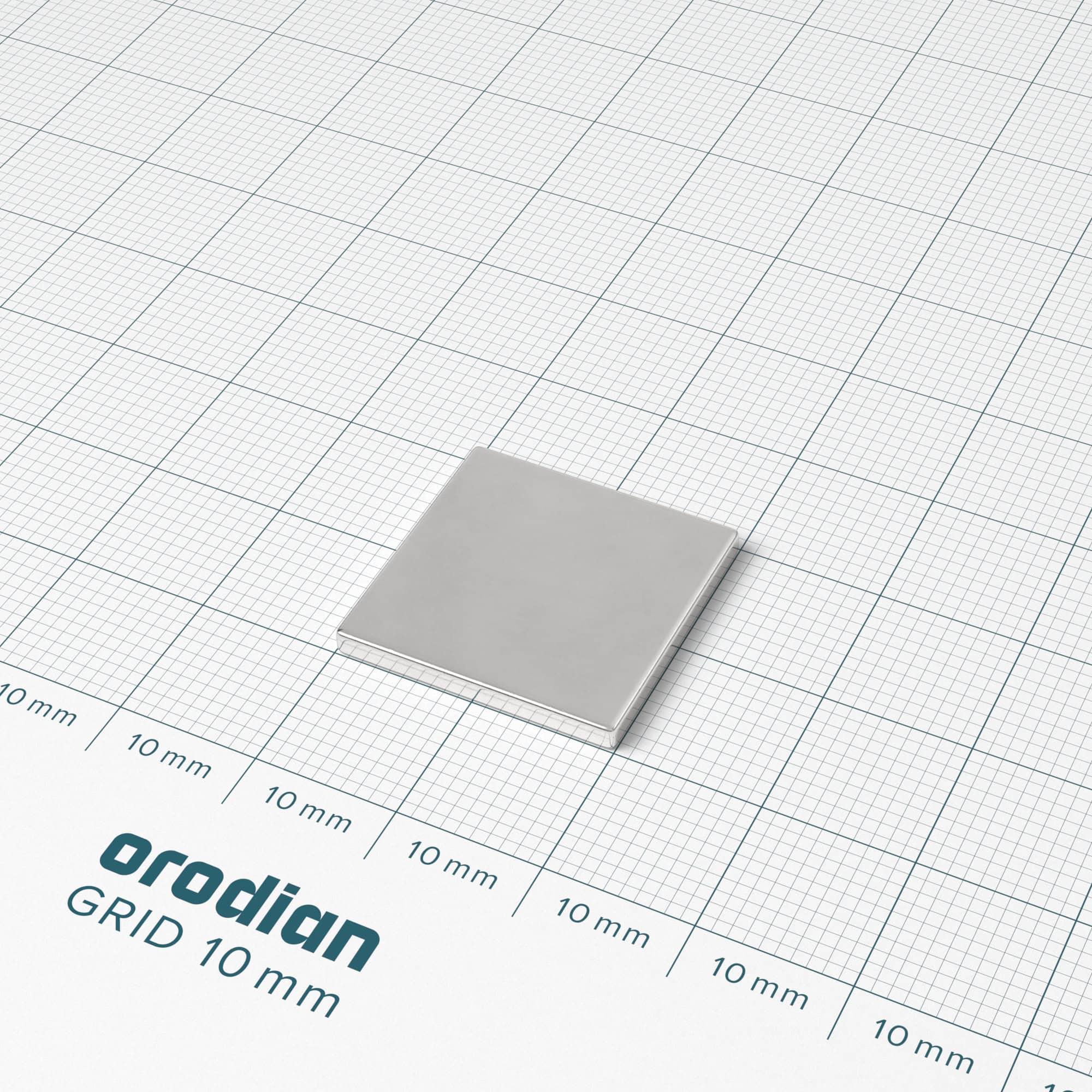 Neodymium magnet, block, 20×20×2 mm - N38 - Image 2