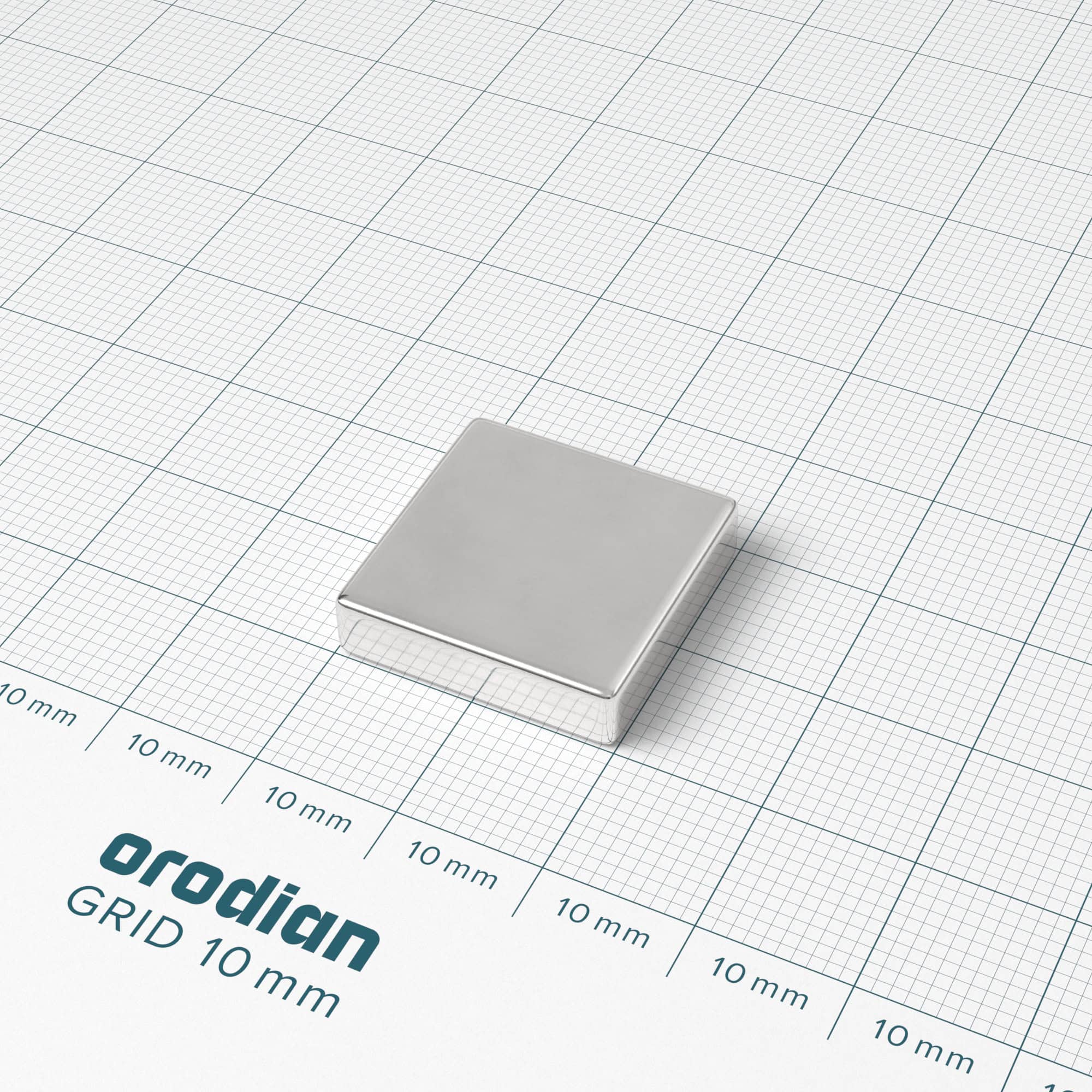 Neodymium magnet, block, 20×20×5 mm - N38 - Image 2