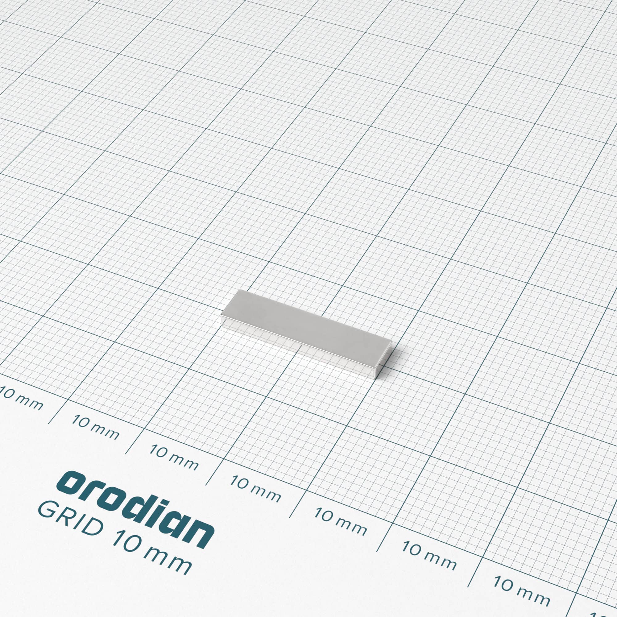 Neodymium magnet, block, 20×5×2 mm - N38 - Image 2