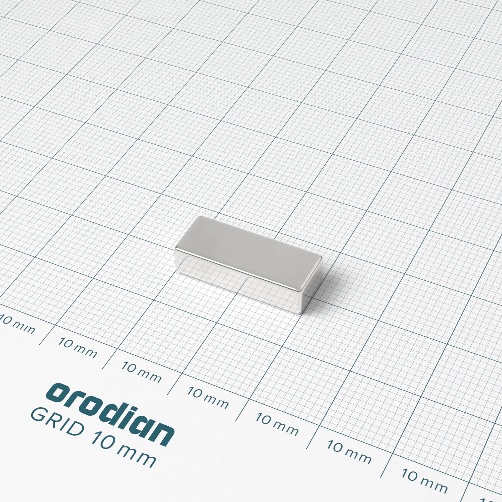 Neodymium magnet, block, 20×8×5 mm - N35 - Image 2